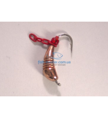 Tungsten jig Winter Star banana notched chain 4.0mm / 1.2g hook No. 12: copper / red