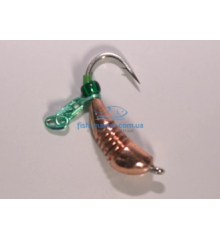 Tungsten jig Winter Star banana notched chain 4.0mm / 1.2g hook No. 12: copper / green