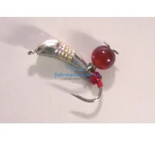 Tungsten jig Winter Star banana notched hanger 4.0mm / 1.2g hook No. 12: silver / red