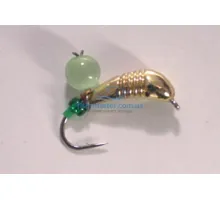 Tungsten jig Winter Star banana notched hanger 4.0mm / 1.2g hook No. 12: gold / green