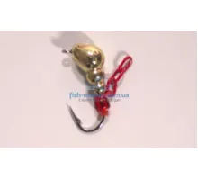 Mormyshka tungsten Winter Star ant eye chain 4.0mm / 0.76gr. hook number 14: gold / red