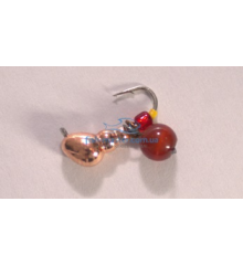 Mormyshka tungsten Winter Star ant eyelet hanger 4.0mm / 0.76gr. hook number 14: copper / red