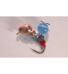Mormyshka tungsten Winter Star ant eyelet hanger 4.0mm / 0.76gr. hook number 14: copper / blue