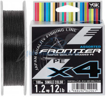 Шнур YGK Frontier X4 100m (черный) #1.2/0.185mm 12lb/5.4kg