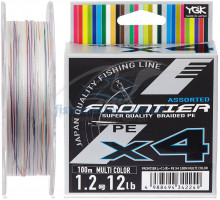 Шнур YGK Frontier X4 100m (мультиколор) #1.2/0.185mm 12lb/5.4kg