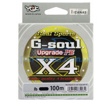 Шнур YGK G-Soul X4 Upgrade 100m 0.076mm #0.2/4lb 1.8kg ц:салатовый